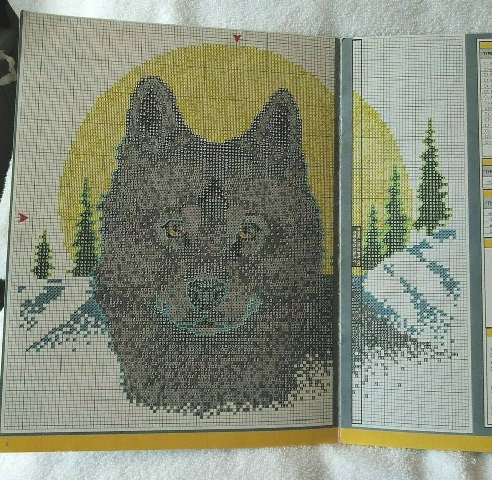 True Colors Wolves By Moonlight Counted Cross Stitch Pattern 1992 - Image 3 of 3