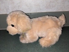 Vtg Miyoni For Tots Aurora Plush Dog Yellow Stuffed Animal Toy 8 inches