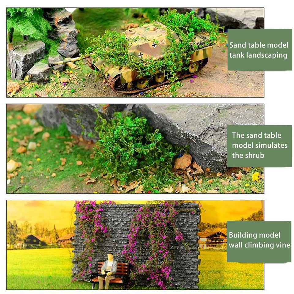 2PC Shrubs Flower Clusters Vines HO/OO Scale Miniatures Landscape Plant Scenery - Image 3 of 4