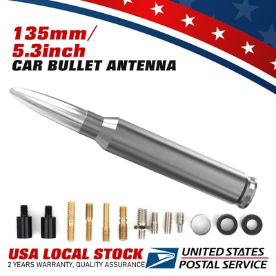 50CAL Aluminum Allo Antirust Silver Bullet Antenna For 1985-2005 GMC Sierra 1500