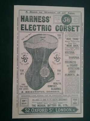 VICTORIAN ELECTRIC CORSET LEAFLET ****(Reproduktion des Originals)**** Geschichte