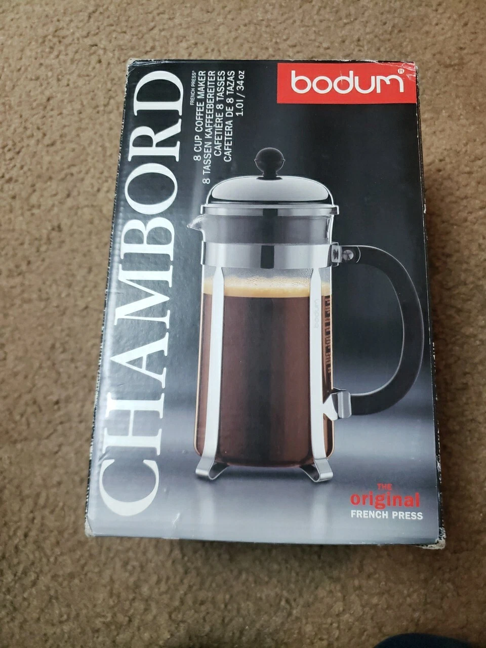 Bodum Chambord 8-Cup French Press for Coffee New in Box Coffee Lovers Favorite