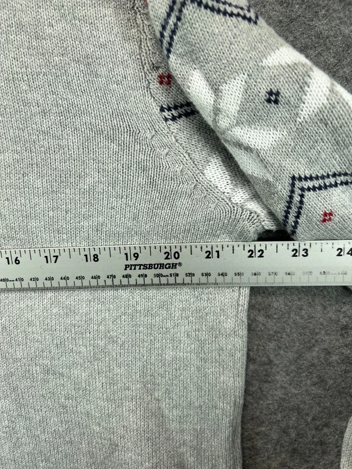 IZOD Sweater Youth XL Gray Snowflake 1/4 Zip Long Sleeve Sweatshirt - Image 2 of 4