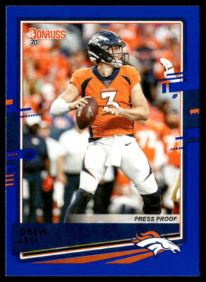 2020  Donruss #87 Drew Lock Press Proofs Blue Variation Denver Broncos