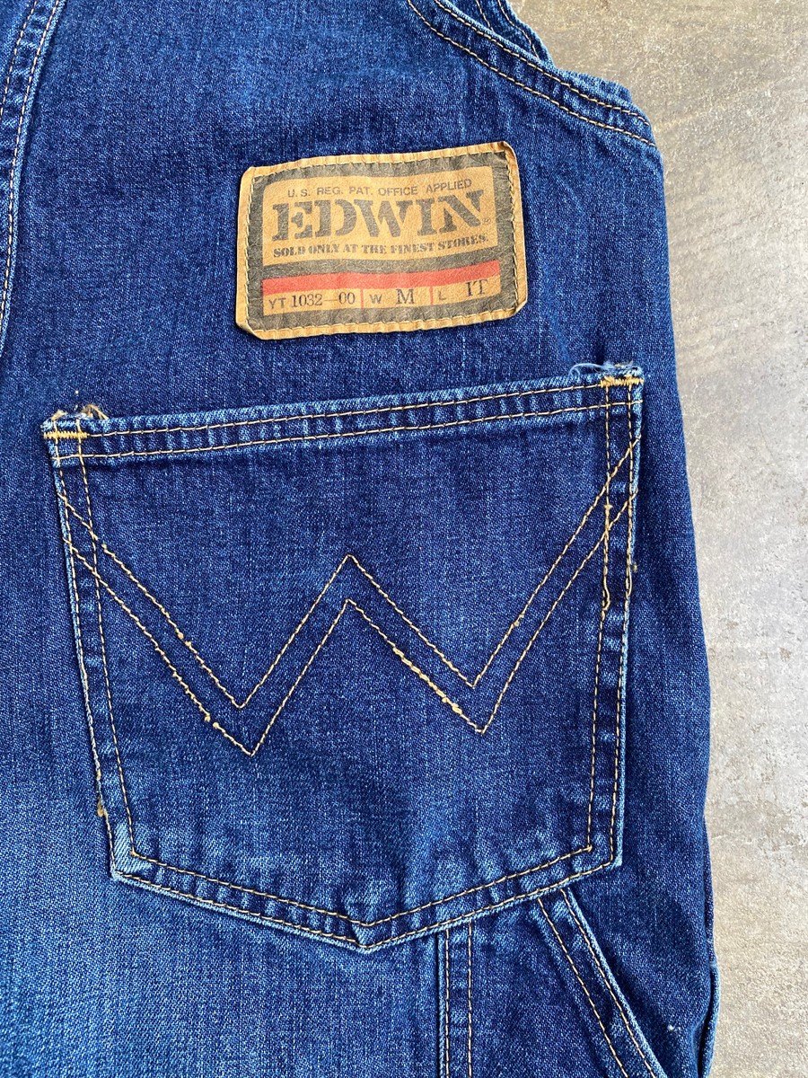 Vintage Edwin Overalls YT 1032-00 Overworks Factory Workwear Jeans 
