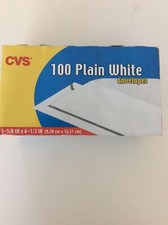 100 Plain White Envelopes 3 5/8 X 6 1/2