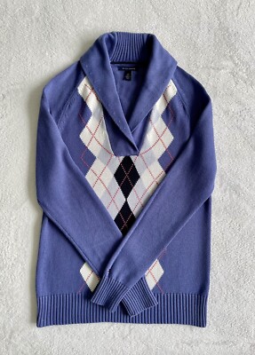 Tommy Hilfiger Women Strick Pullover Sweater Color Blue Size L Casual