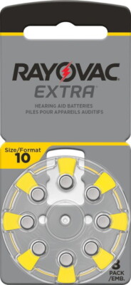 24 Rayovac 4610 Extra Advanced Typ 10 Zink-Luft Hörgerätebatterien 8er Blister