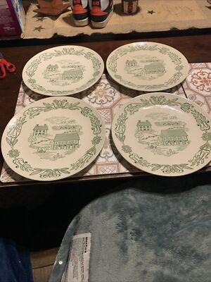 Vintage Bucks Country Farm Scene Sebring Ohio Set Of Dinner