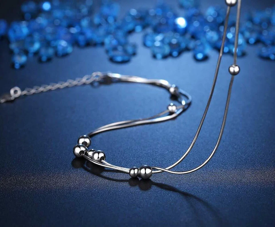 FLORAY KUGEL FUßKETTCHEN EDELSTAHL FUßKETTE SILBER FUß KNÖCHEL SCHMUCK KETTE NEU - Bild 3 von 4