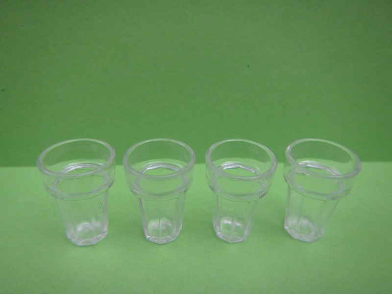 4 pcs water glass cup for Barbie Fashion doll miniature Food