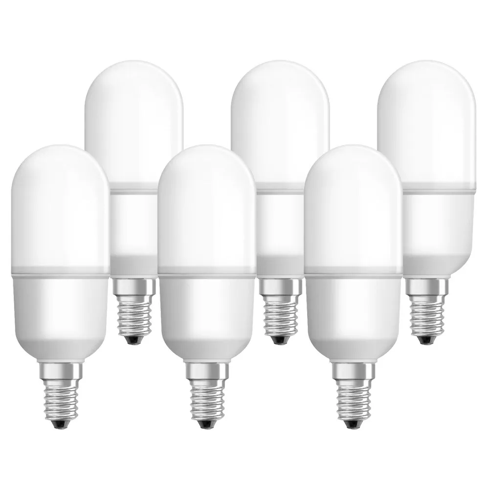 6 X Osram LED Star Stick Lamp 8W 60W E14 806lm 840 Cold White 4000K Tubes T37