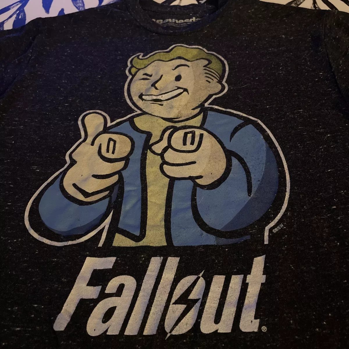 Fallout Vault Boy Men's S T-Shirt Finger Guns Bethesda Video Game Merch n