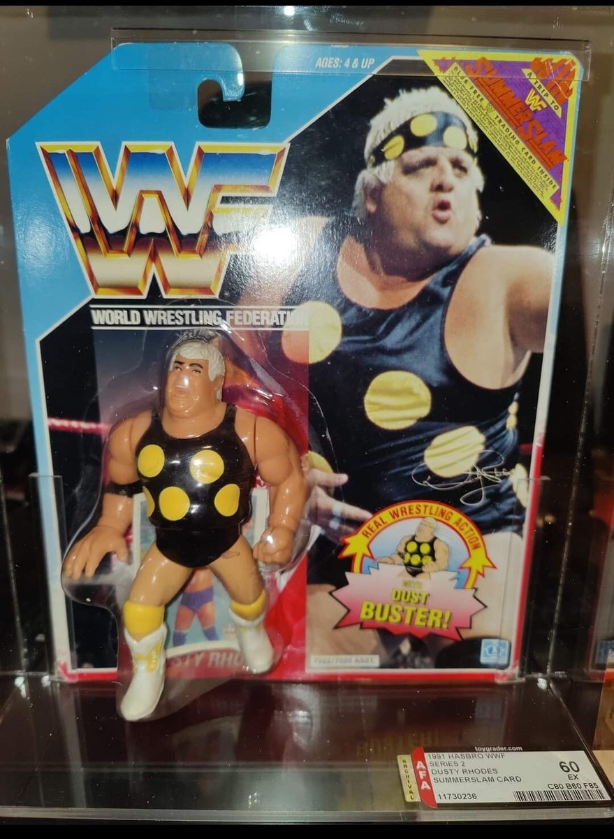 🔥Hasbro series WWF Dusty Rhodes figure moc AFA Graded.Summer Slam