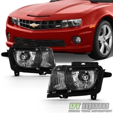 Black 2010 2011 2012 2013 Chevy Camaro Halogen Headlights Headlamps Left+Right