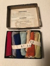 Vintage Hi-Jacs cloth coasters -8-, original box, not  used, showing some age
