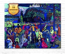 Wassily Kandinsky Colorful Life 3D EffectsTexture Gel Handmade Ready to hang