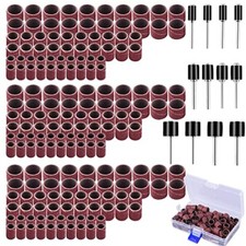 192 Pcs Sanding Drum Kit Nail Sanding Drum Sleeves and Drum Manrels for Dremel