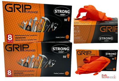 10x *GRIP ORANGE* STRONGHAND  HANDSCHUHE Gr. 8 (M) 50stk.