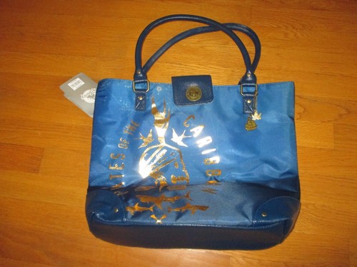 NWT Disney Store Pirates of the Caribbean Blue Tote Bag Purse - Picture 3 of 6
