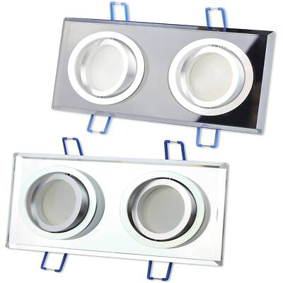 LED Einbaustrahler 5-7W Glas 12V 2-fach Spot MR16 Licht Deckenleuchte