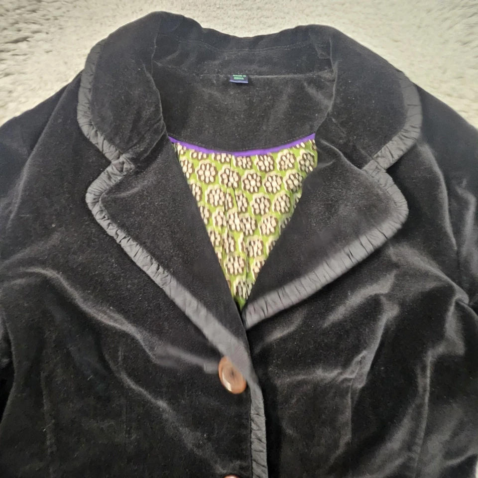 Boden Stamford Velvet Blazer Jacket Womens 14 Black Luxe sophisticated Career - Image 3 of 4