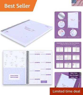 Monthly Budget Planner Book Undated with 12 Pockets for Income, Debt, Saving,...