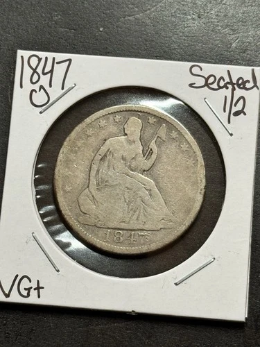 1847 O Seated Liberty Silver Half Dollar VG Very Good U.S. 50c Type Coin (18325)
