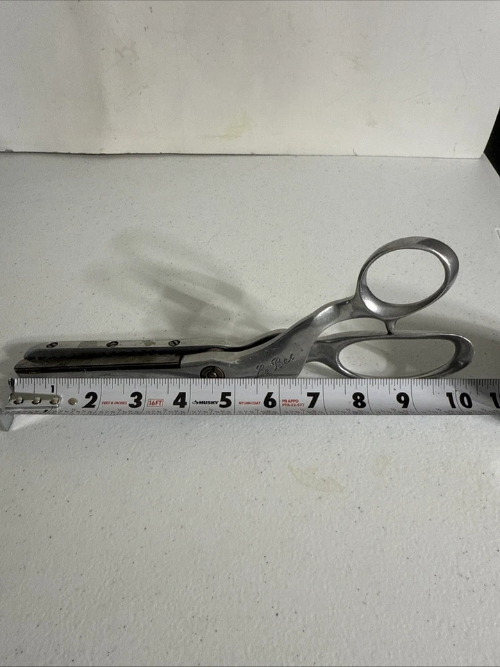 Vtg Le Bec Scissors 4” Blade Pinking Shears 10” Length Chrome Plated~fm Germany - Image 3 of 4