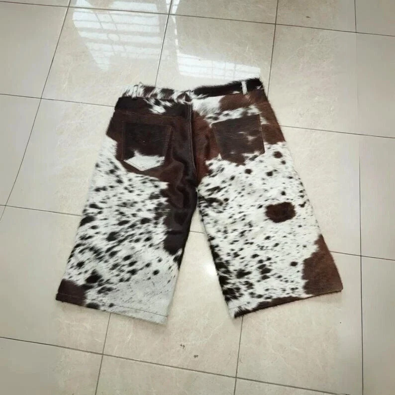 New Cowhide Hair On Western Style Shorts Authentic Men Cowskin Shorts, All NEW - Image 2 of 3
