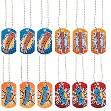 Superhero Dog Tag Necklaces, Jewelry, 12 Pieces