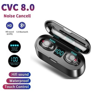 TWS Bluetooth Wireless Earbuds Waterproof Bluetooth 5.0 Headset Noise Cancelling
