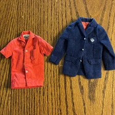 Vtg Lot  1964 Barbie Ken Doll Navy Victory Dance Blazer Jacket, Red Shirt READ