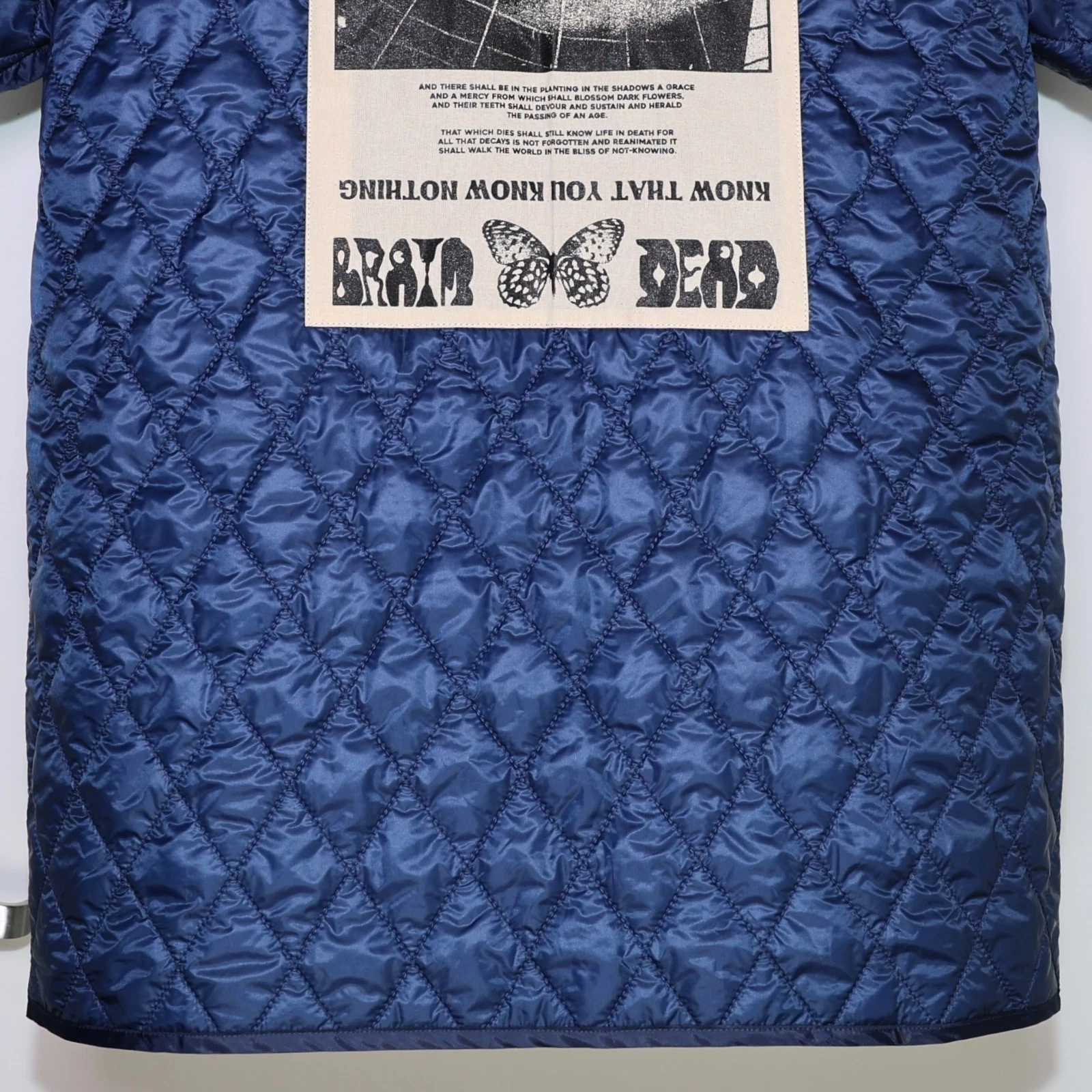 BRAIN DEAD - Blue Quilted Short Sleeve Snap Button Jacket - Men's Medium, NEW 🔥 image 6