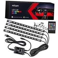48 LEDs DC 5V Multicolor Music Car Strip Light Under 4PCS USB Interior Lights