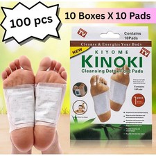 100 Pcs KIYOME KINOKI Cleansing Detox Foot Pads 10 Box x 10 Pads Free Shipping