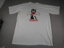 Vintage Sylvester Texath Shirt Mens 3XL White Looney Tunes Warner Bros 80s 1983