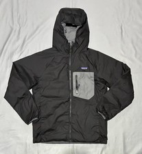Patagonia Puffer Jacket Youth Large 10-12 Black Gray Hooded Reversible Down