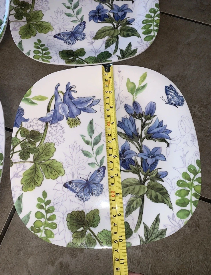 Set of 4 Butterflies Certified International 10" Melamine Plates Elena Vladykina - Image 4 of 4