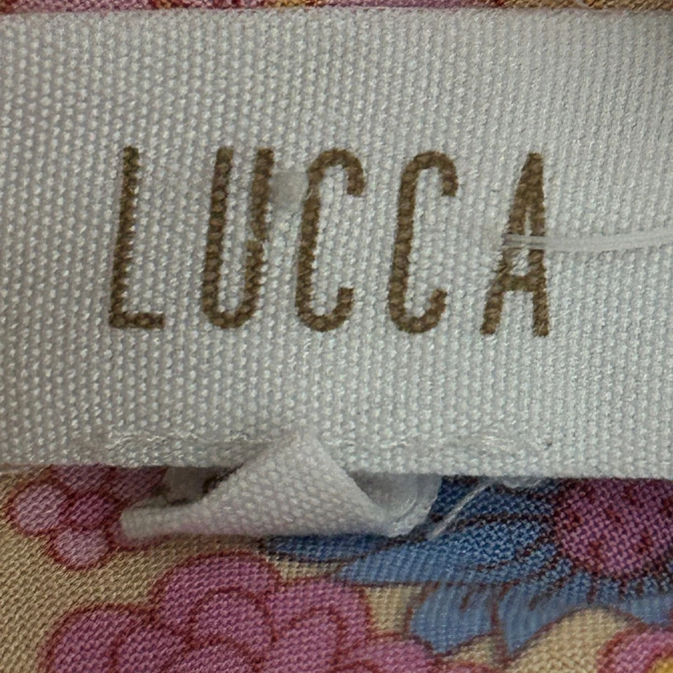 Vestido Lucca Mujer M Floral Sin Mangas Capucha Cuello Espagueti Correas Rosa Amarillo Foto 2 de 4