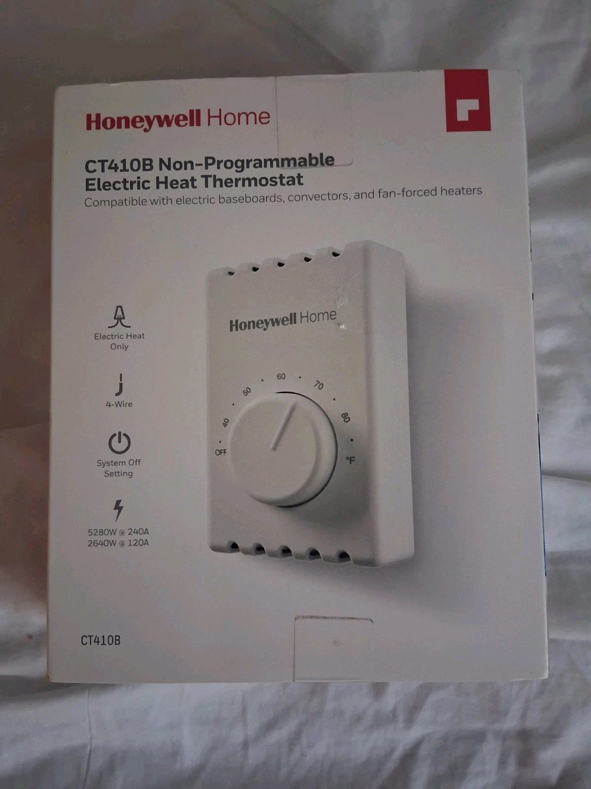 Honeywell Home CT410B Non-Programmable Electric Heat Thermostat NEW