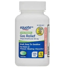 Gas X Comparison Equate Extra Strength Gas Relief Simethicone 125mg 72 Softgels