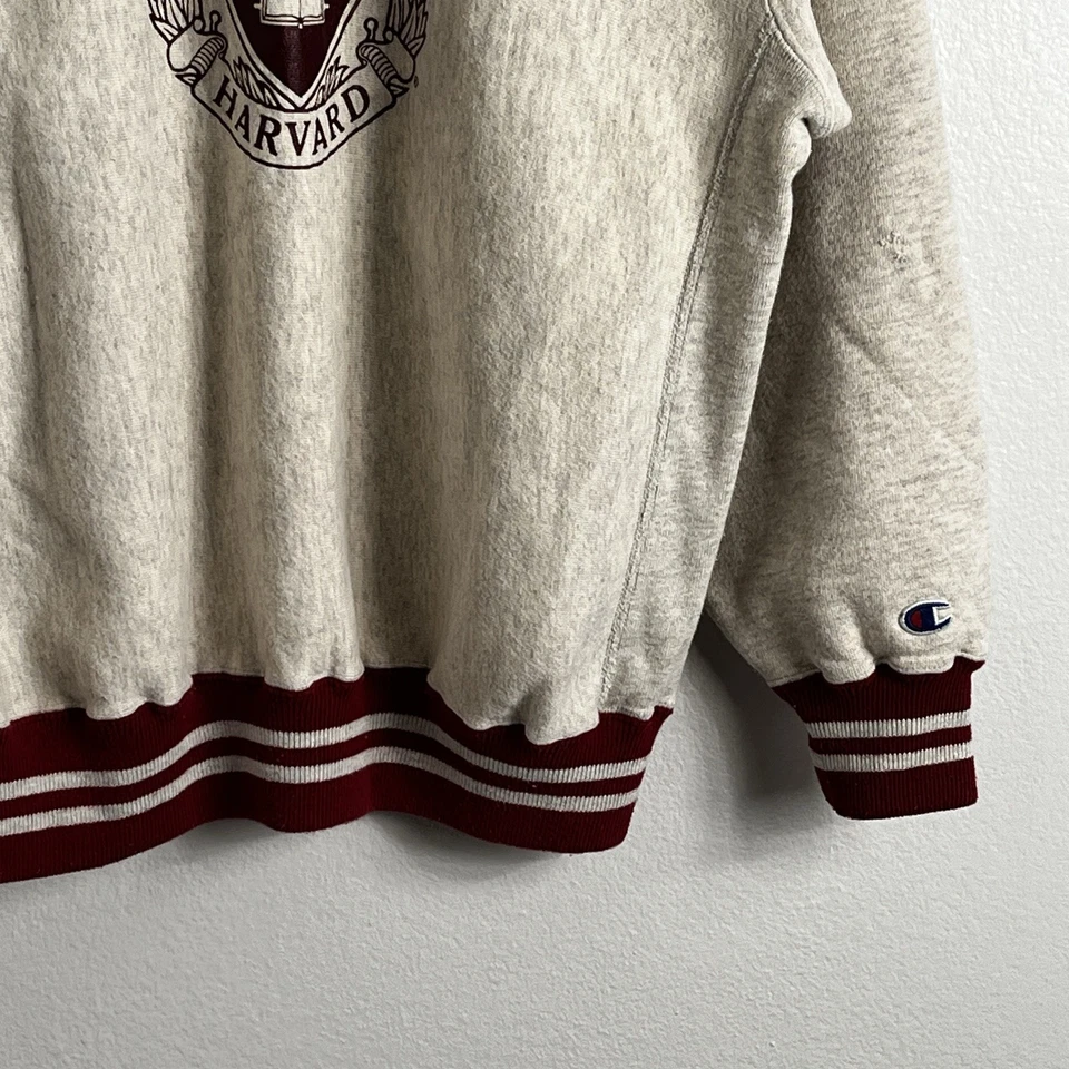 Vtg Champion Reverse Weave Harvard University Crewneck Sweatshirt XL Made In USA - Image 3 of 4