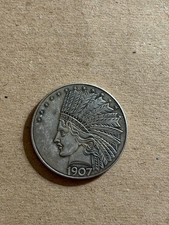 Uncirculated 1907 Antique Indian Head Ten Dollar Coin - Perfect for Collectors