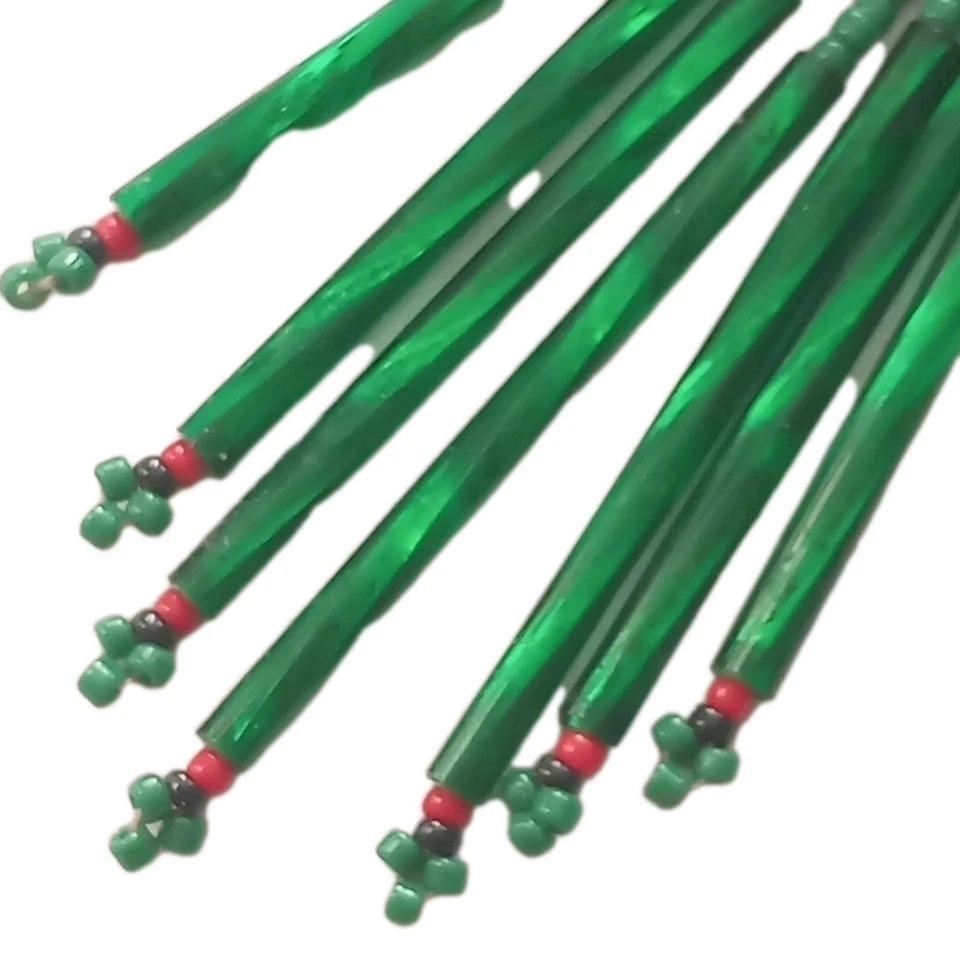 Pendientes de Navidad Tribal Indio Verde Navajo Peyote Puntada Atrapasueños Hopi Foto 3 de 4