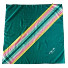 Vintage 80s Newport Cigarettes Stripes Scarf Green Promo Advertising Kerchief