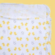 Carter's HTF Duck Baby Receiving Blanket Dots Flannel Yellow Swaddle 27"×27"