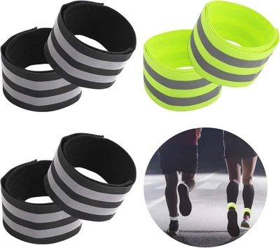 MARKE DEEPTON 6 Stück Hosenklammer Fahrrad, Elastisch Reflektorband, Reflektorbänder mit K