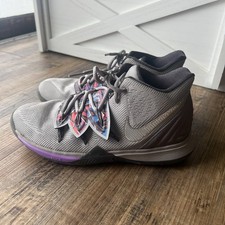 Nike Kyrie 5 Graffiti Youth Gray/Multicolor Basketball Athletic Shoes Size 7Y
