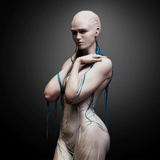 Statua busto alieno femminile fantasia scala 1/9 modello in resina stile nudo